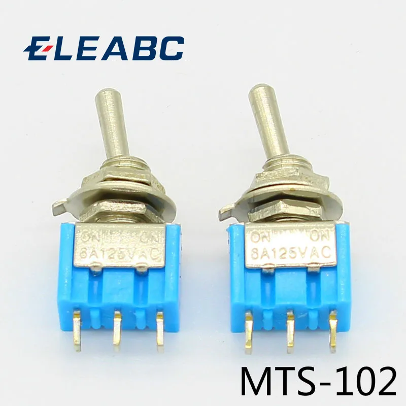 5pcs Mini MTS-102 3-Pin SPDT ON-ON 6A 125VAC Miniature Toggle Switches