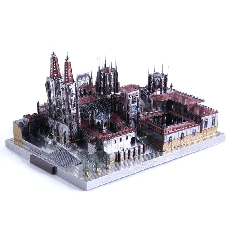 

Microworld 3D metal Puzzle Burgos Cathedral Model DIY 3D laser cutting Jigsaw puzzle model learning Toys for children adult Gift