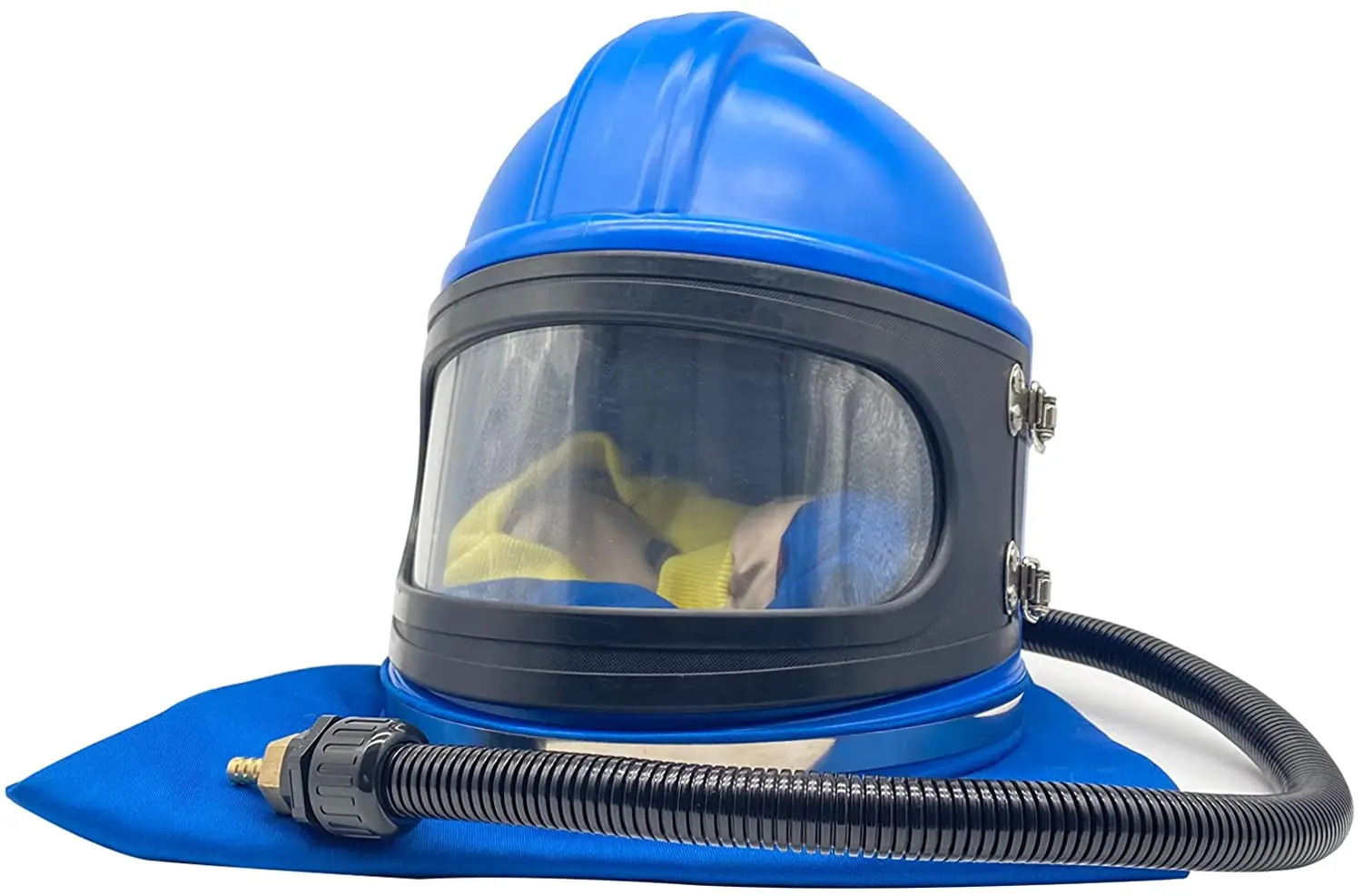 HOLDWIN High quality Blue Sandblasting hood painting mask with feed air hose sandblast helmet