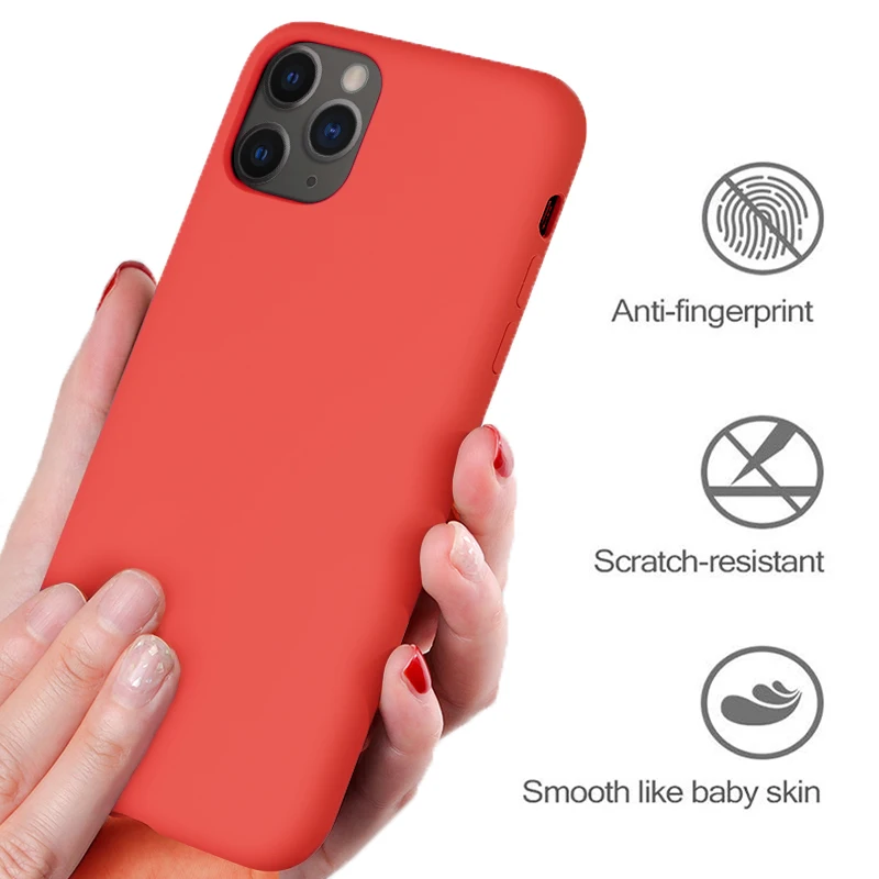 Para o iphone 7 6 6s 8 mais caso de luxo original de silicone líquido capa mole para iphone 11 12 pro x xr xs max caso de telefone à prova de choque