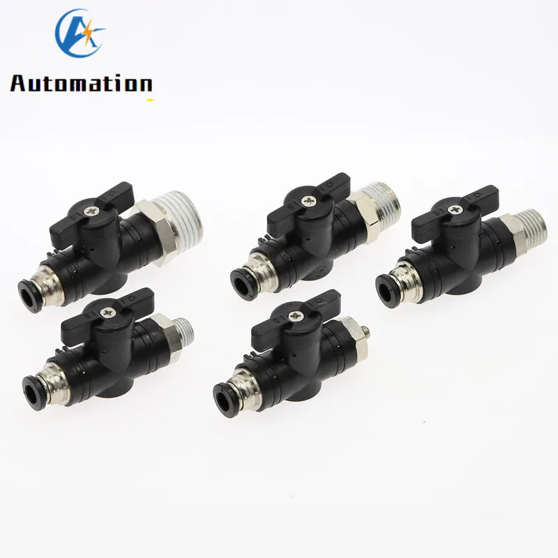 BC Pneumatic Manual Switch Ball Valve 4-12mm Tube Push In Quick Joint Connector Hand Valve To Turn 1/8