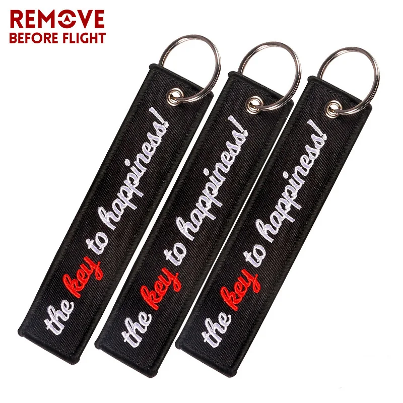 

3 PCS/LOT llavero Car Keychain for Men THE KEY TO HAPPINESS Lucky Key Chain Bijoux Gifts Tag Porte Clef OEM Key Ring Key Chains