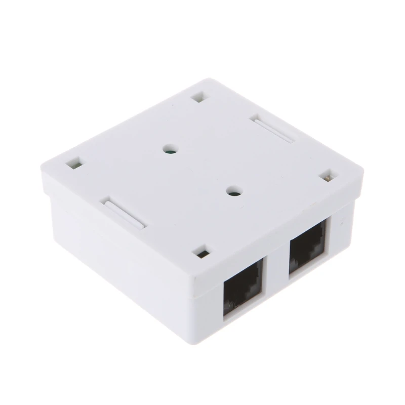 Caja de conexiones RJ45, conector de red CAT5e, caja de Cable de extensión de escritorio de 2 puertos