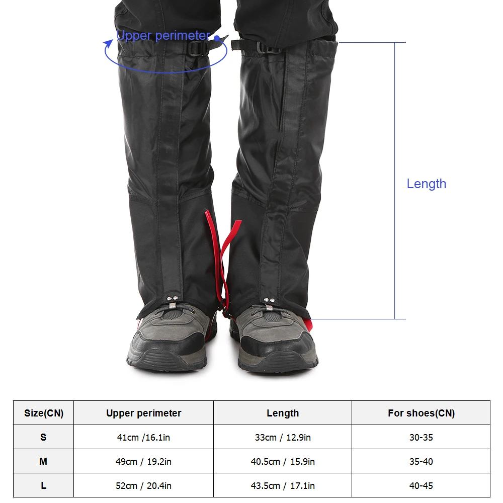 Outdoor Hiking Waterproof Gaiters Travel Leggings Tourist Leg Warmers Snow Climbing Leg Protection Sport Skiing Shoes Cover Men