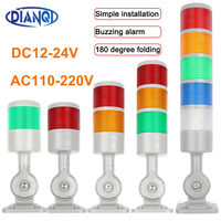 Rotatable 180 Stack light Red amber Green warning light industrial for CNC machine DC12-24V AC110-220V Steady flashing light LED