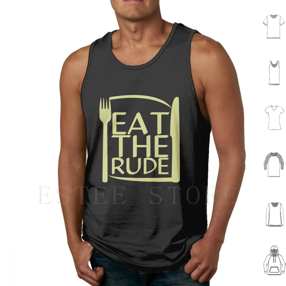 Tank Top Eat The Rude (Hijau) Rompi Katun Geek Nerd Hannibal Lecter Nbc Hannibal Eat The Rude