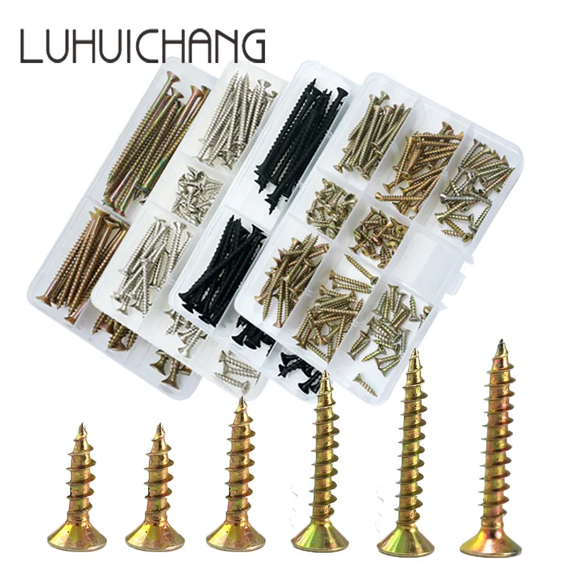 

Color zinc hard cross head countersunk head self tapping Screw nail set Wood Thread Nail Screw Assortment Kit