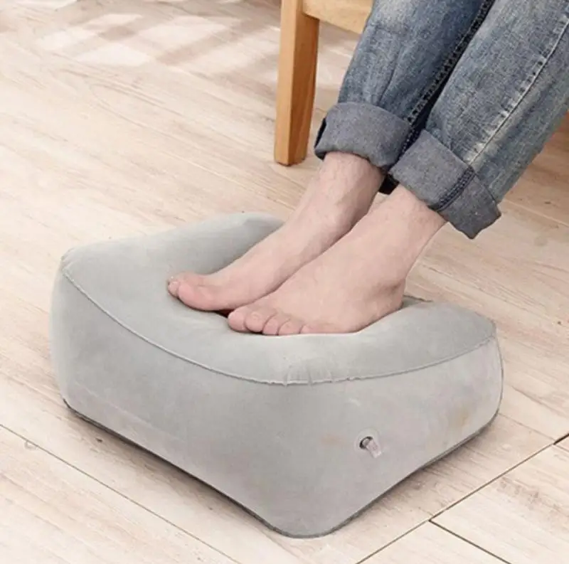 

Useful Inflatable Portable Travel Footrest Pillow Plane Train Kids Bed Foot Rest Pad PVC For Travel Massage Car