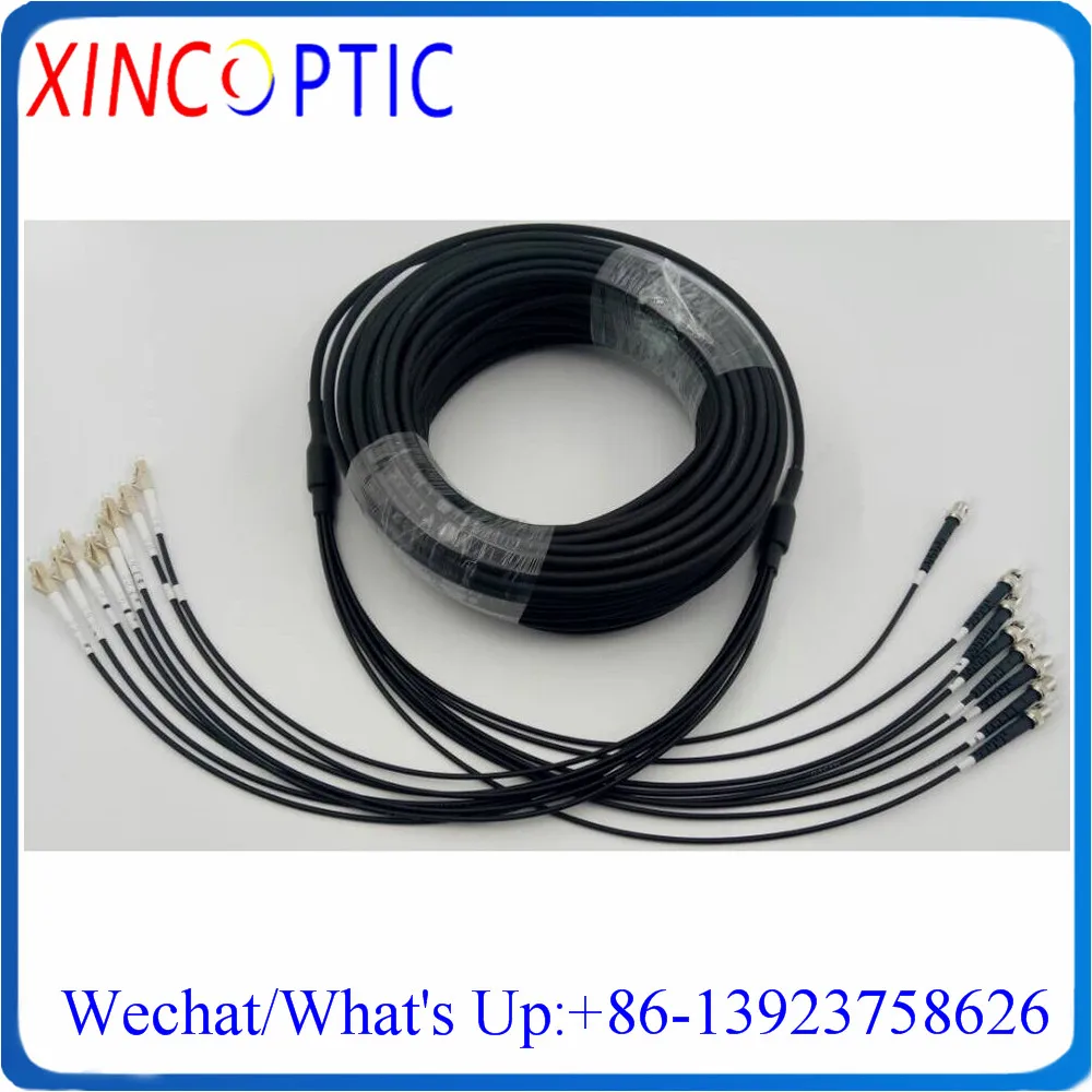 

90M 8C,SM,9/125,G657A,8Fibers LCUPC-LC/SC/FC/ST LSZH/TPU 8Core Armored Fiber Optic Patch Cord CPRI Black Cable Jumper Connector