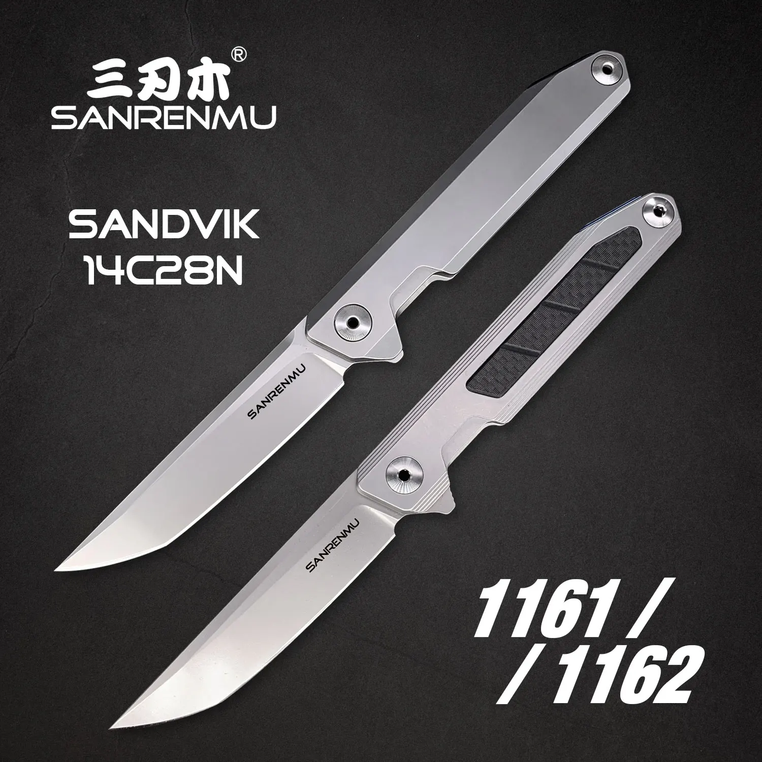 

SANRENMU SRM TOP 14C28N/D2 Blade Flipper Ball Bearings Hunting Outdoor Survival Camping EDC Tool 1161/1162 Pocket Folding Knife