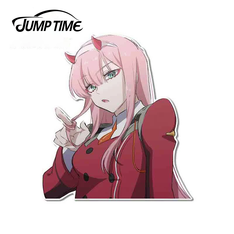 JumpTime 13 x 12cm Zero Two Darling in the FranXX Funny Car Stickers Graphics Wall Door Wire Pillar Decals Waterproof Decor