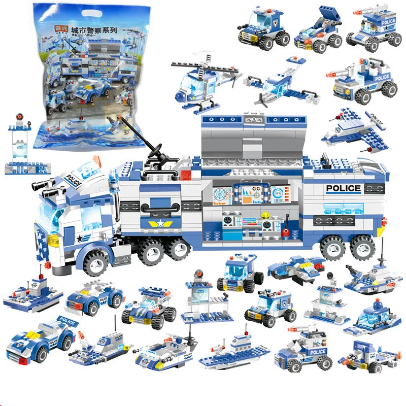 

City Police Aircraft Car Robot Building Blocks Set SWAT Compatible Playmobil Creator Assembly Educational Toys