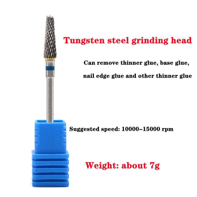 Frese d'acciaio del tungsteno di 4 pz/set per il Manicure, rimozione degli strumenti elettrici dell'attrezzatura dei pezzi di trapano del chiodo dello smalto del Gel