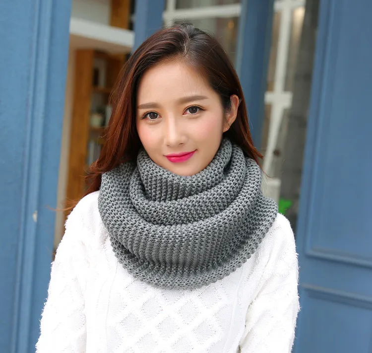 Donne Sciarpa di inverno Lavorato A Maglia Infinity Sciarpa Cerchio Sciarpa di Collo delle donne Super Chunky Loop Snood Unsex Solido Crochet