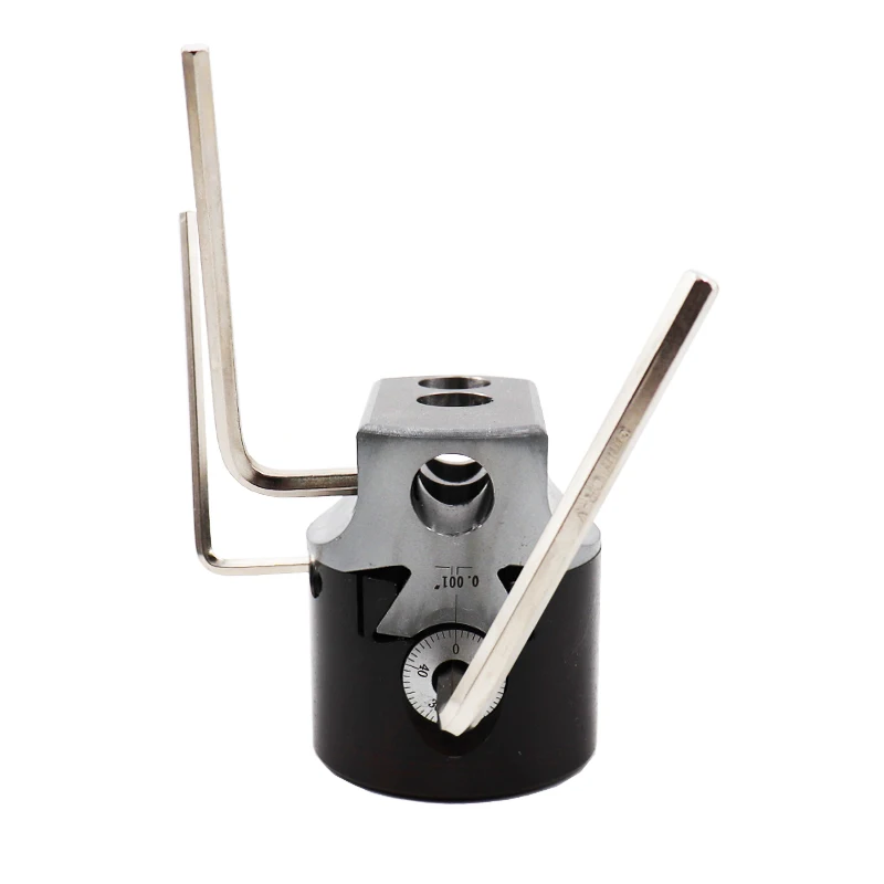 1PCS 2Inch 50mm F1 Boring Head 0.001''Lathe Milling +3 Wrench For 1/2'' Hole Boring Cut