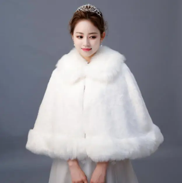 New  Winter Plus Thick Coat Knot Wedding Cloak Bridal Warm Cloak One Size Cheap Stock Free Shipping