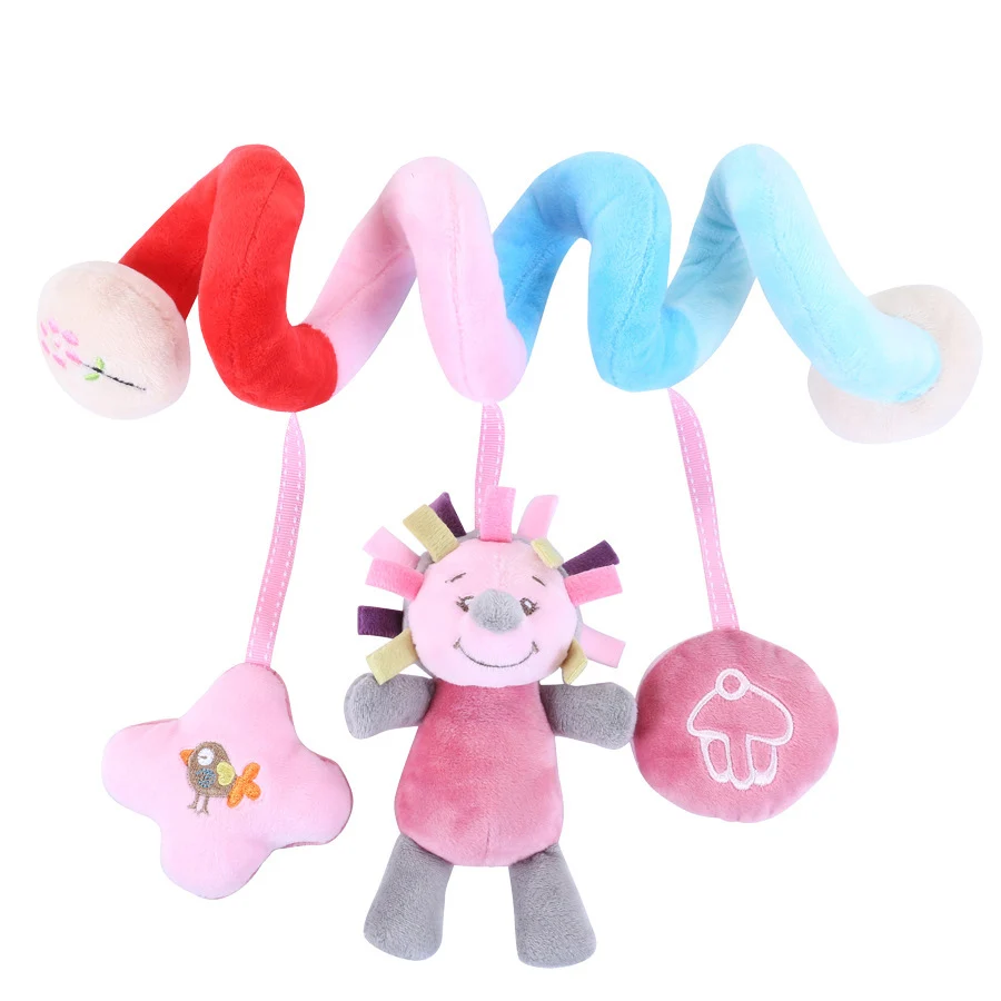 Baby Crib Mobile Rattles Hanging Plush Cute Animal Doll Newborn Educational Toy Infant Car Seat Stroller Spiral Bed Winding Toys