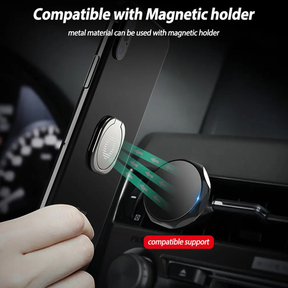 Vinger Ring Houder 360 Graden Magnetische Mobiele Telefoon Smartphone Finger Standhouder Ronde Telefoon Ring Car Mount Stand