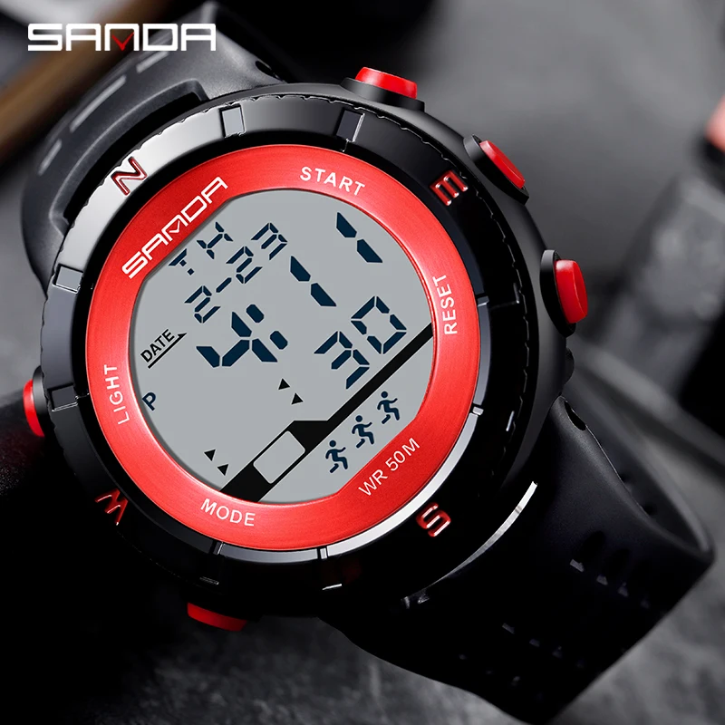 2020 SANDA 386 Top Brand Men Watches Sport Military Fashion Male Digital Quartz LED Watch For Boys Waterproof Cartoon Wristwatch