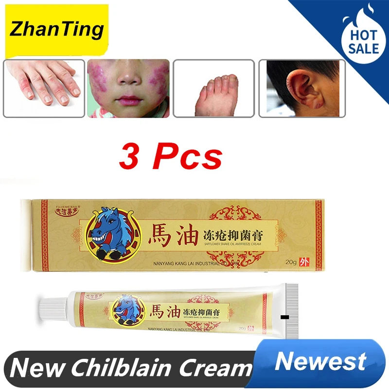 ZhanTing 3 Pcs Antifreeze Crack Creams Horse Oil Antifreeze Cream Treatment Swelling Itching Dry Anti freeze Frostbite Cream