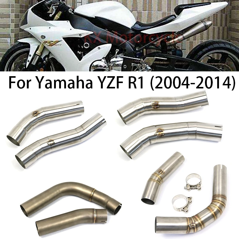 

For YAHAHA YZF R1 2004-2014 Motorcycle Middle Mid Link Pipe Muffler Tube Motocross Modified escape moto Stainless steel