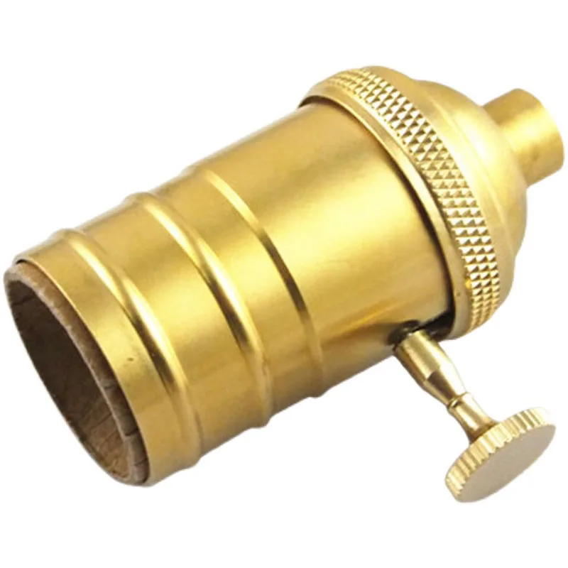 5pcs E26/E27 Retro Antique Lamp Base Holder Screw  Copper Shell Bulb Light Screw Socket With Switch 110V-250V