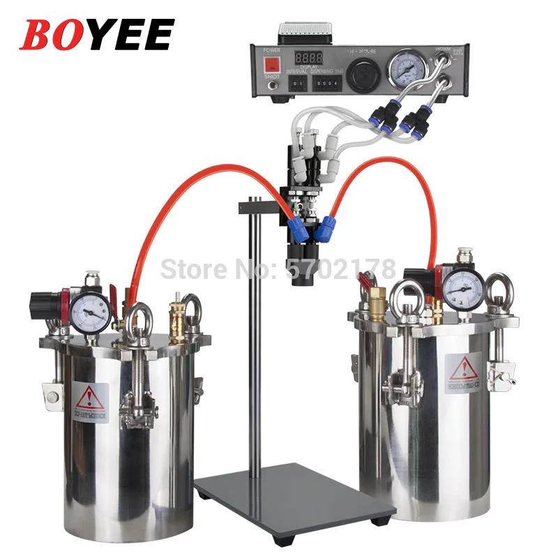 

Double liquid dispensing valve dispensing machine quantitative dispensing complete set of dispensing equipment AB glue dispenser