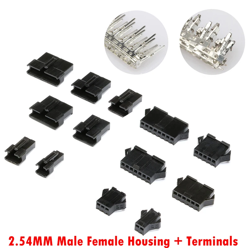 120 sztuk JST SM złącze wtyk 2.54MM Pitch kobieta i mężczyzna obudowa + terminale SM-2P SM-2R JST SM2.54 2/3/4/5/6/7/8 P Pin