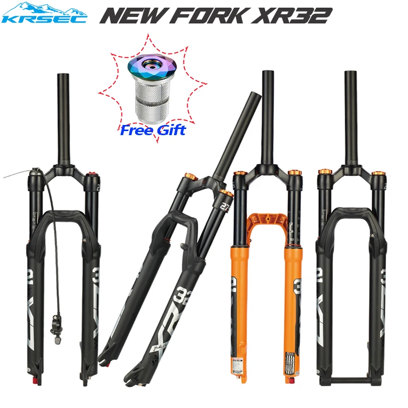 

KRSEC MTB Fork Suspension 26/27.5/29er Air with Rebound Adjustable Disc Brake Mountain Bike Bicycle Suspension Fork Accessories