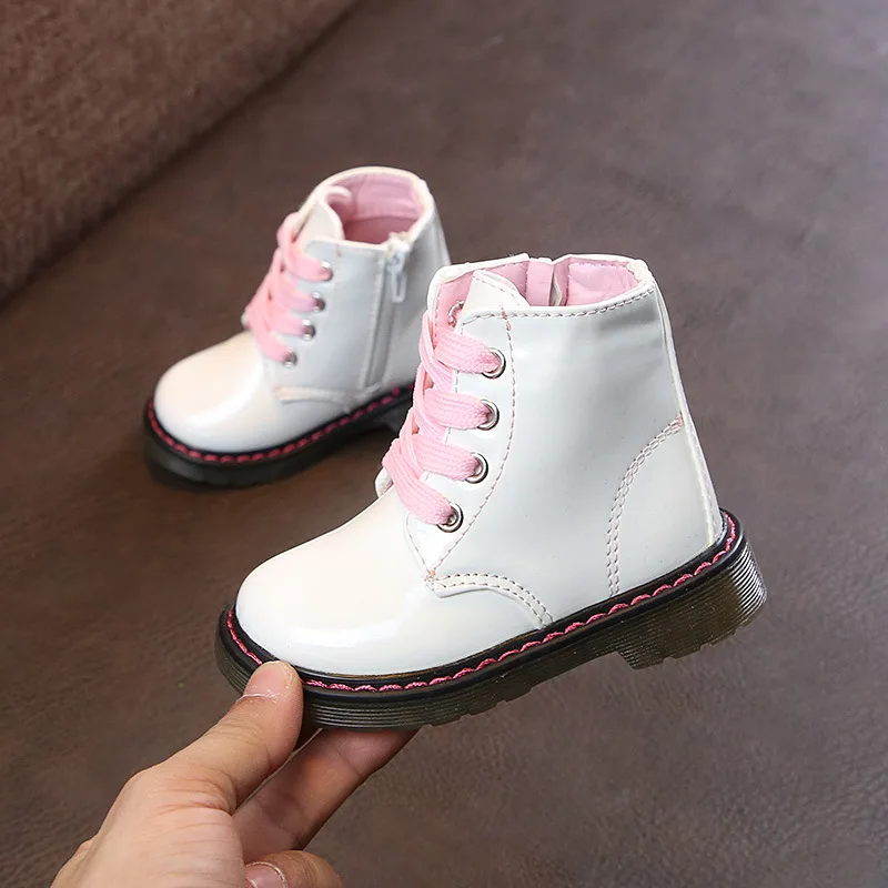 

New Children Shoes Boots for Children Size 21-30 Fashion Boots for Girl PU Leather Waterproof Winter Kids Snow Shoes Girls Boots