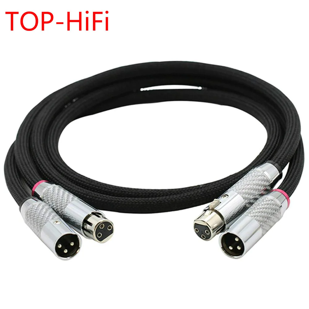 

TOP-HiFi Pair QED Signature Silver Plated XLR Balanced Cable Amplifier DVD Player Interconnect Cable Carbon Fiber 3pin XLR