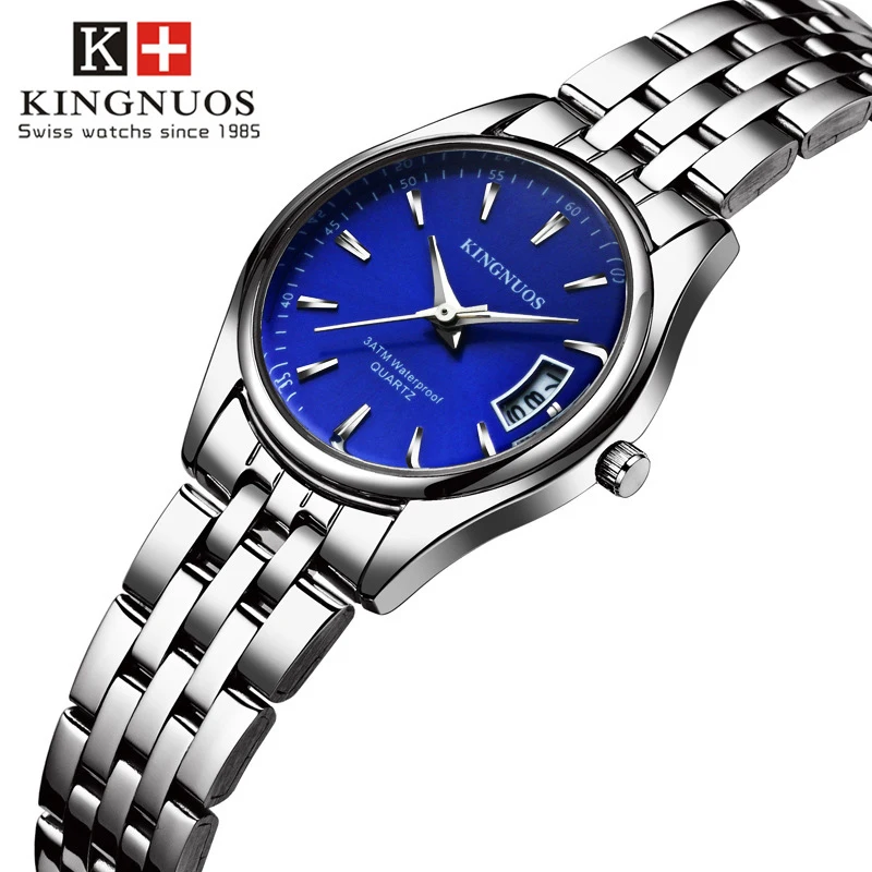 Womens Wristwatch Kingnuos Brand New Fashion Luxury Business Female Watch Steel Waterproof Date Clock Hodinky Relogio Feminino