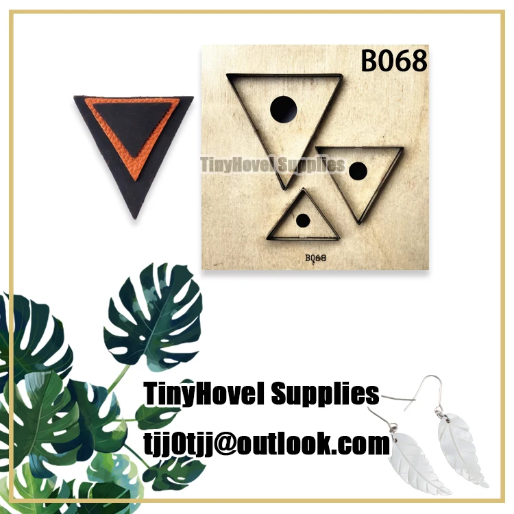 The Triangle Earrings Cutting Dies Wooden Die Cut Scrapbooking for Leather, Suit for Common Leather Cutting, Big Shot Machine