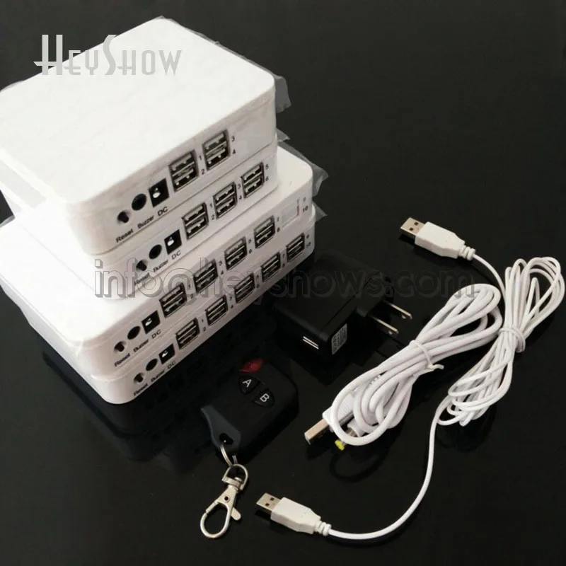 Laptop Burglar Alarm Display System, 10 Ports, Notebook Security, Computer, Mac, Anti-Theft Device with USB-USB Cables