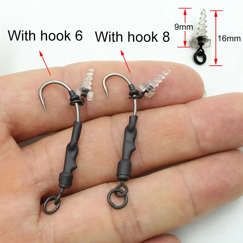 4PCS Carp Fishing Accessories Hair Rigs Ready Made Boilie Tied Rig Carp Fishing Hook Size 2#4#6# Fishing Tackle