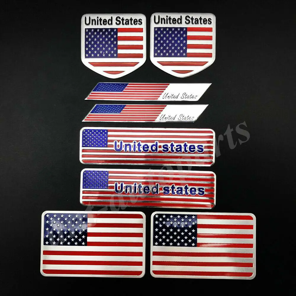 

8x Metal USA American Flag Car Emblem Badge Motorcycle Fairing Decals Sticker