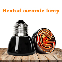 25/50/75/100W E27 Reptile Pet Heating Lamp Black Infrared Ceramic Emitter Heat Light Bulb Turtle Lizard Pet Brooder 220V