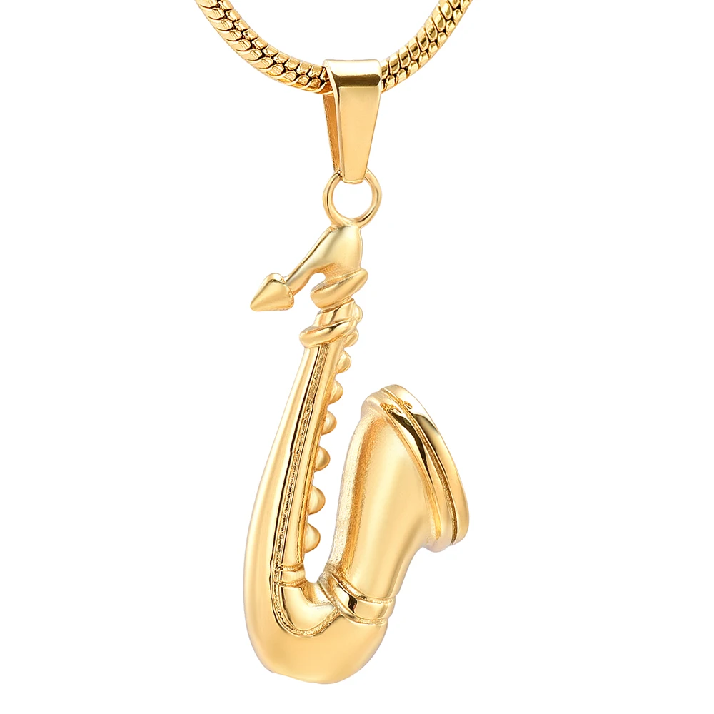 Musical Instruments Cremation Jewelry Saxophone Urn Necklace for Memorial Keepsake Urn Necklace for Ashes