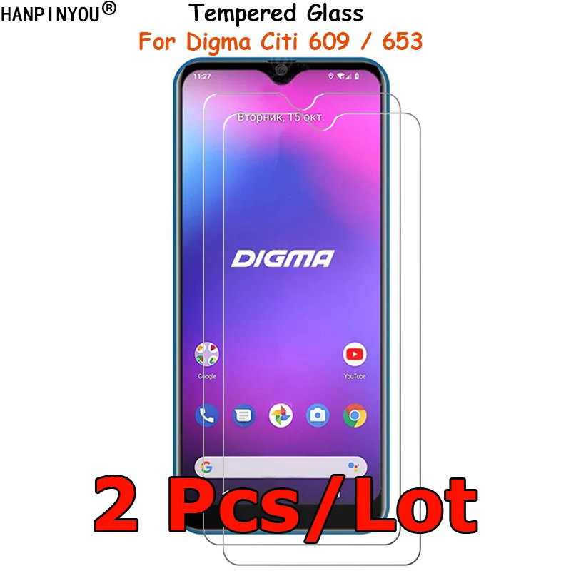 2 Pcs /Lot For Digma Citi 609 / 653 Tempered Glass Screen Protector Explosion-proof Protective Film Toughened Guard