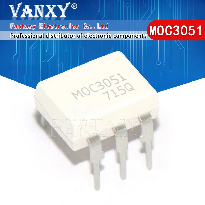 

10pcs MOC3051 DIP-6 3051 DIP OPTOCOUPLER TRIAC-OUT