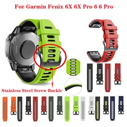 JKER 26 22MM Silicone Quickfit Watchband Strap for Garmin Fenix 6 Pro Watch Easyfit Wrist Band Strap For Fenix 6X Pro Watch