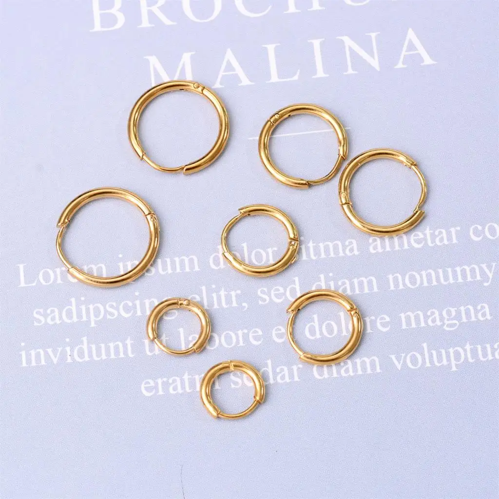 1.6mm Thickness Small Stainless Steel Round Mini Good Smooth Hoop Earrings for Women Cartilage Piercing Loop Ear Ring