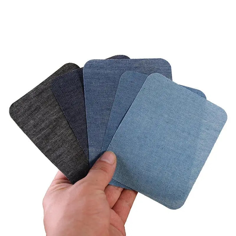 25/20/5PCS Denim Patches DIY Iron On Denim Elbow Patches Repair Pants For Jean Clothing And Jean Pants Apparel Sewing Fabric