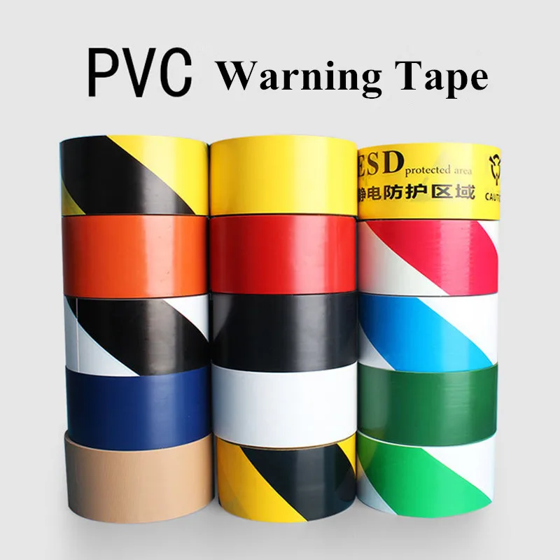 

Colored PVC Warning Tape 4.8cm*18m Office Sealing Box Tape School Playground Floor Glue Tool Traffic Line Zebra Crossing Sticker