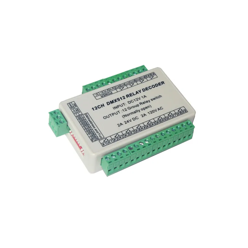 controlador de led rele 12ch dmx 512 12 canais de saida decodificador de interruptor dmx relay12ch 01