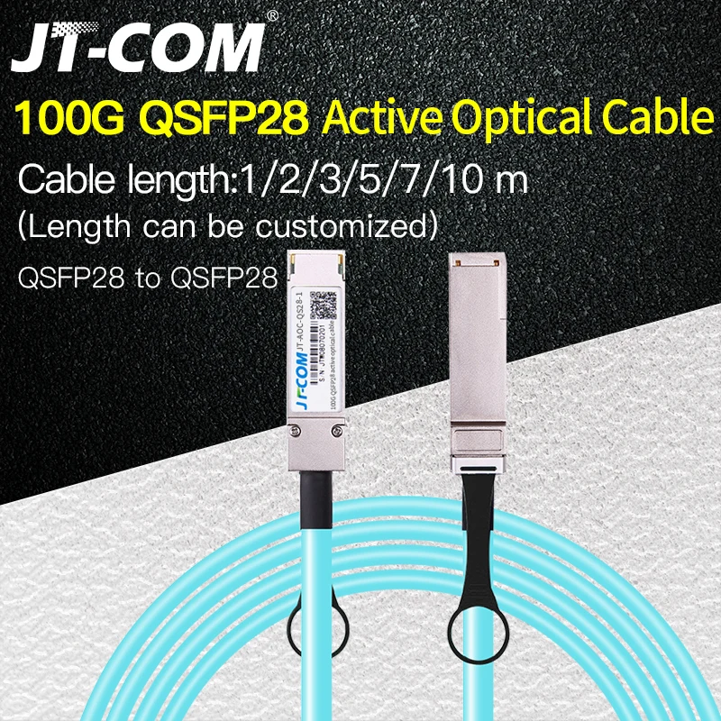 

100G QSFP28 to QSFP28 AOC Fiber Cable 1m 2m 3m 5m 7m 10m MPO SFP Module OM3 OM4 Active Optical Cable Support custom length