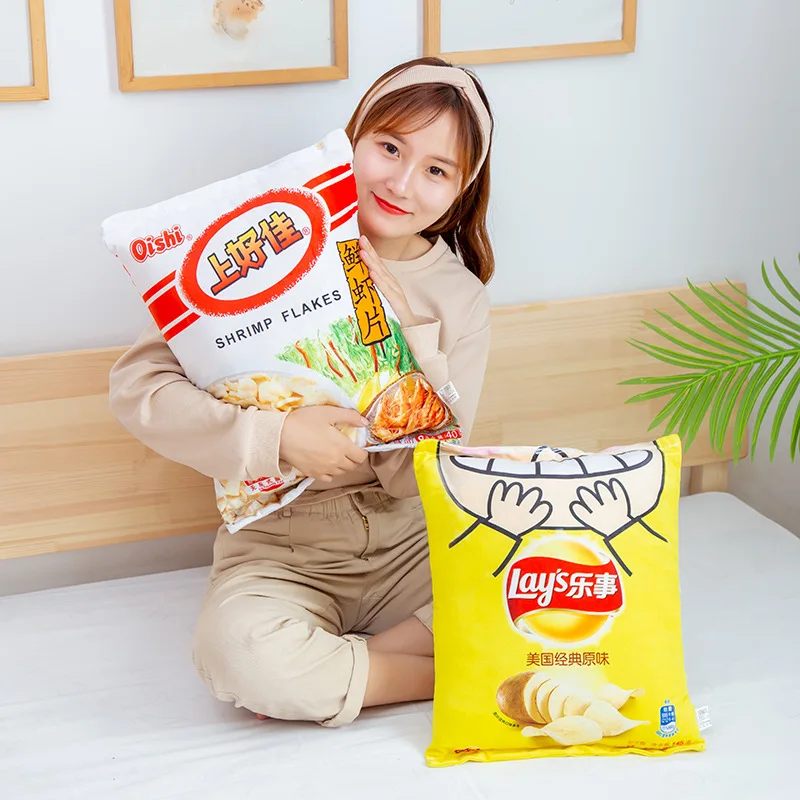 Simulation Instant Noodles Plush Pillow Stuffed Beef Fried Noodles/Rainbow Candy/Hot Dogs /Potato Chips Gifts Food Plush Toy