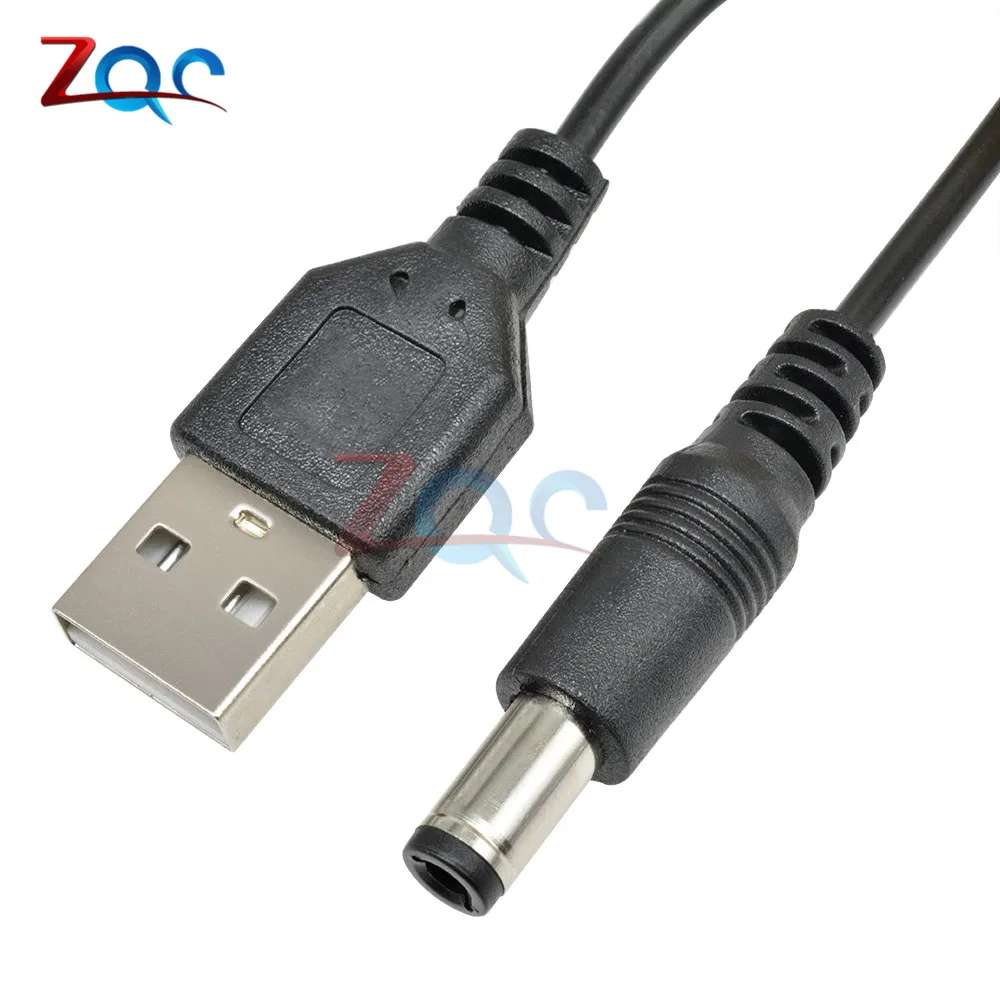 USB to 5.5X2.1mm DC Plug Adapter 0.8m USB Cable Power Supply Wire