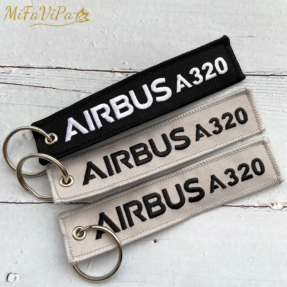 3 PCS Red Grey Black Airbus A320 Fashion Trinket Keychain Embroidery Aviation Llavero for Men Flight Crew Gift Sleutelhanger