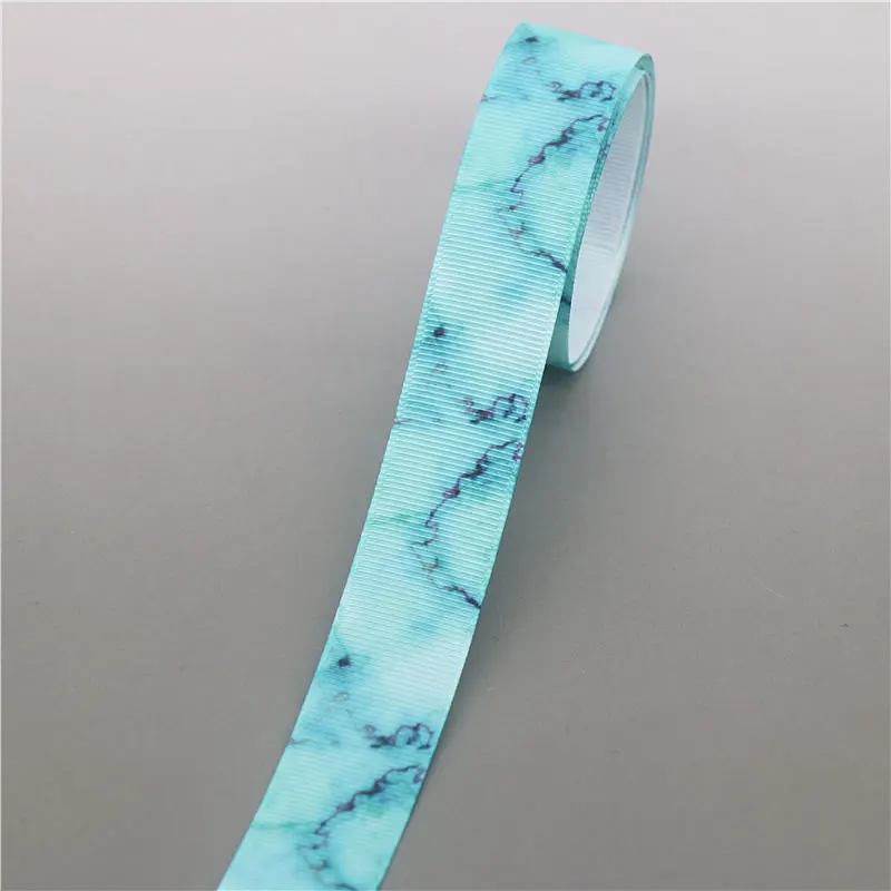 DUWES 50yards marble Printed Grosgrain Ribbon Accessory Hairbow Headwear Decoration DIY Wholesale OEM D1161